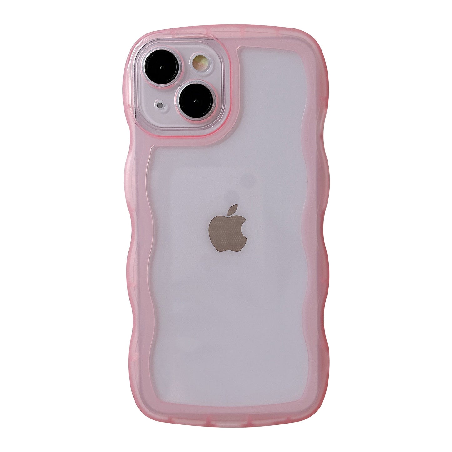 Curly Wave Frame Clear Soft Compatible with iPhone Case