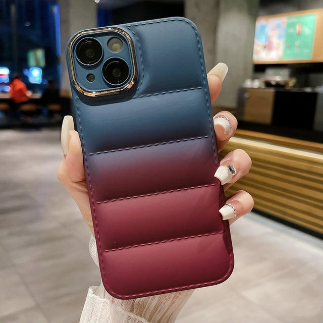 Gradient Color Down Jacket Compatible with iPhone Case