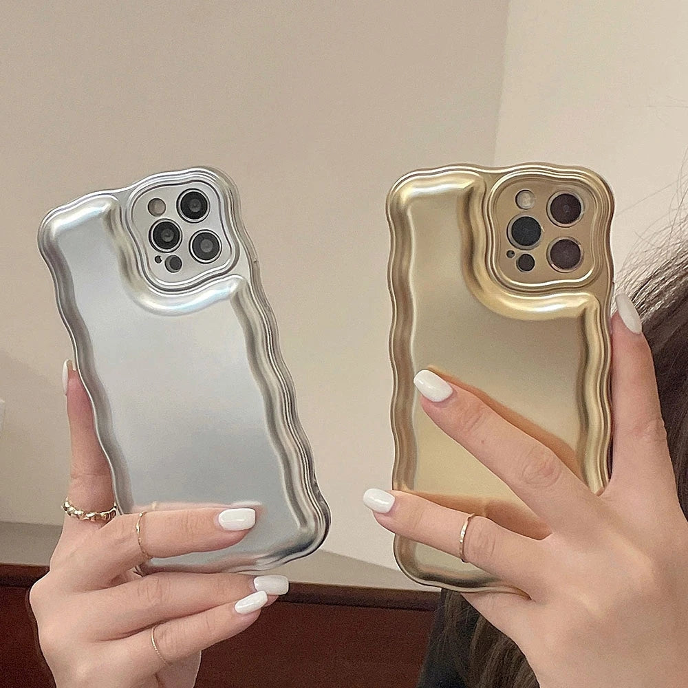 Luxury Plating Shockproof Wave Frame Compatible with iPhone Case