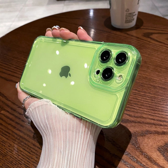Candy Color Transparent Shockproof Compatible with iPhone Case
