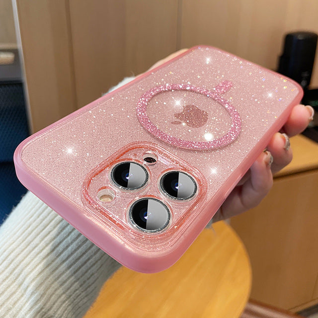 Glitter Clear Bling for Magsafe Magnetic Wireless Charging iPhone Case
