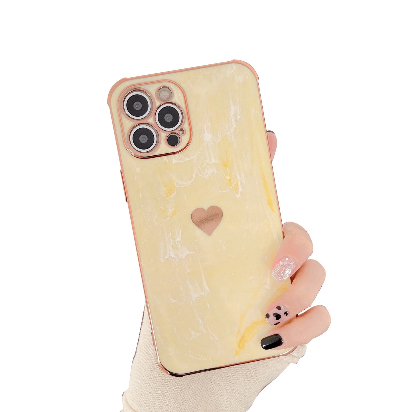 Marble Love Heart Soft Compatible with iPhone Case