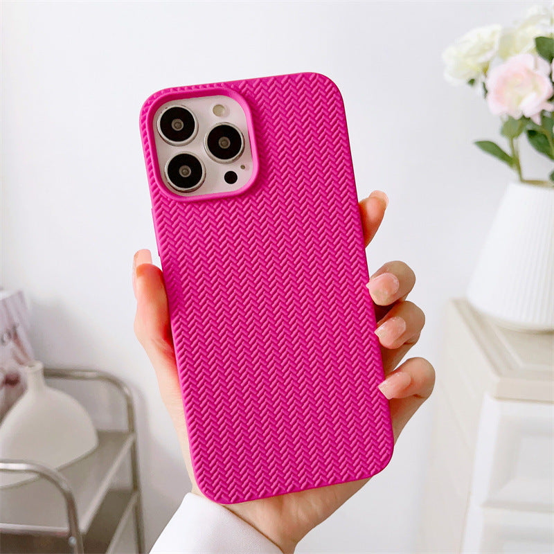 Candy Solid Color Weave Pattern Compatible with iPhone Case