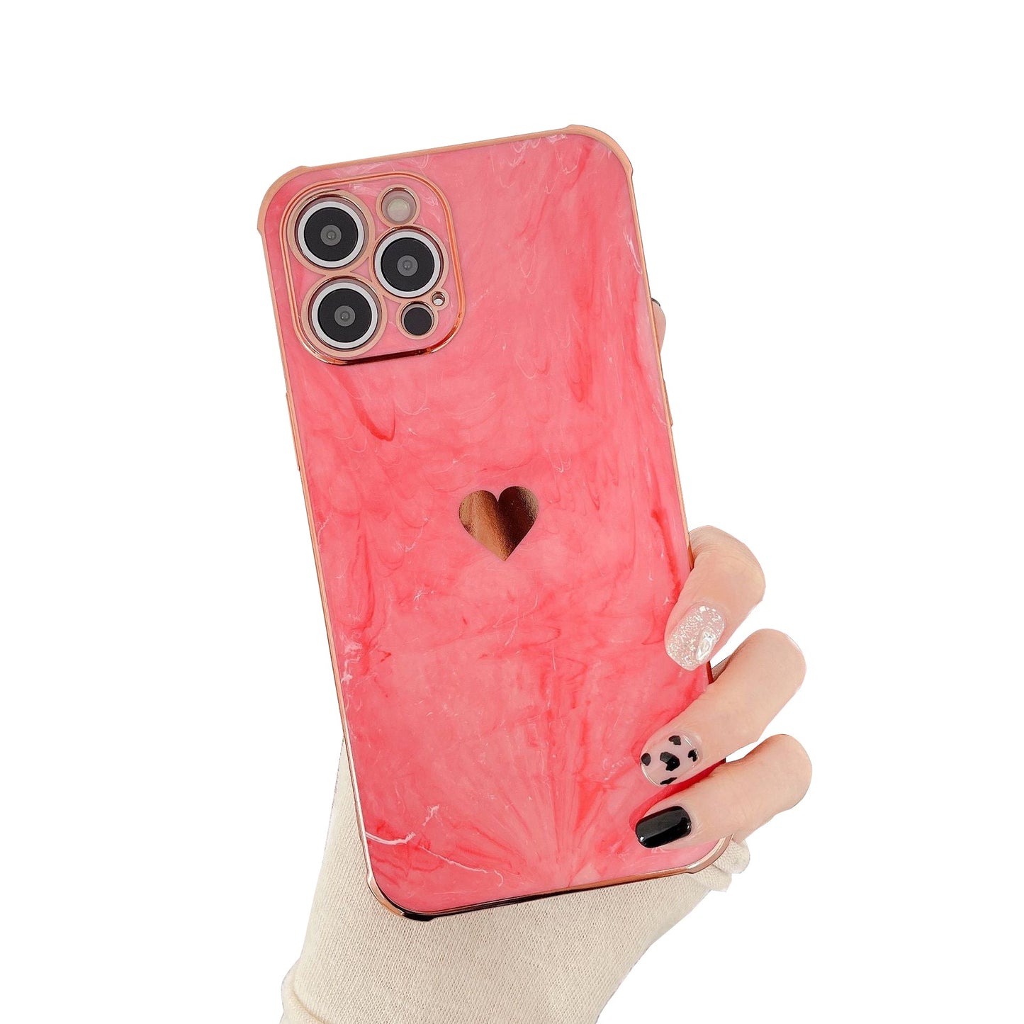 Marble Love Heart Soft Compatible with iPhone Case