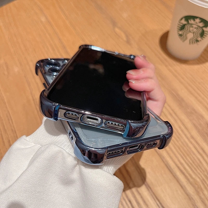 Plating Shockproof Airbag Transparent Compatible with iPhone Case