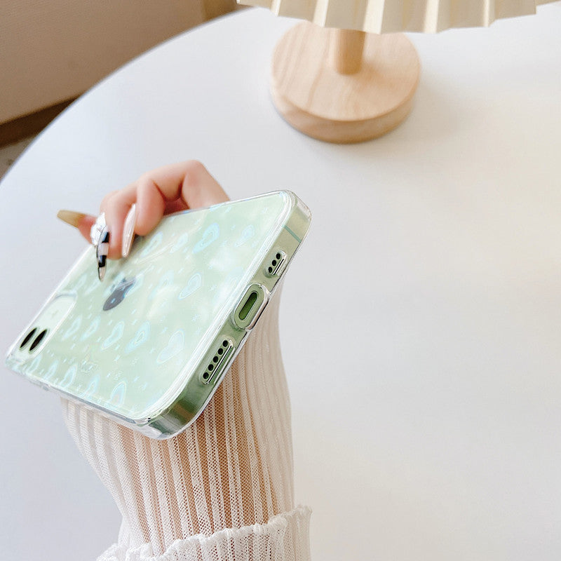Laser Heart Clear Compatible with iPhone Case