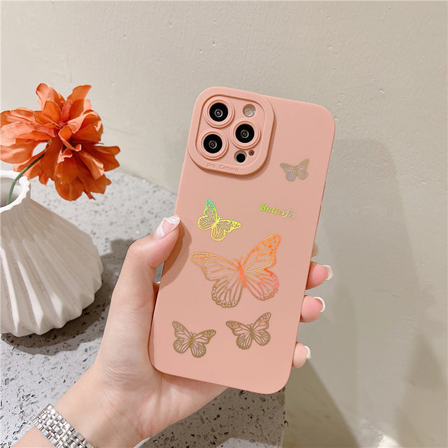 Laser Colorful Butterfly Compatible with iPhone Case