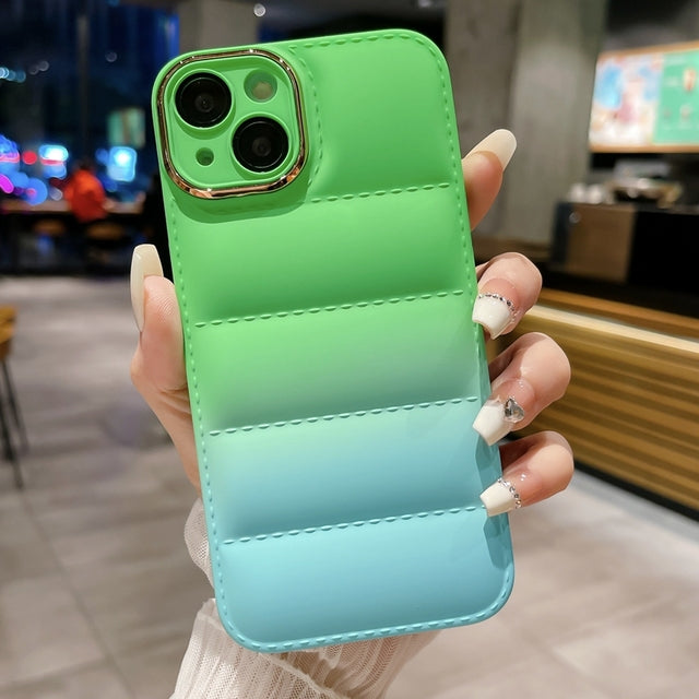 Gradient Color Down Jacket Compatible with iPhone Case