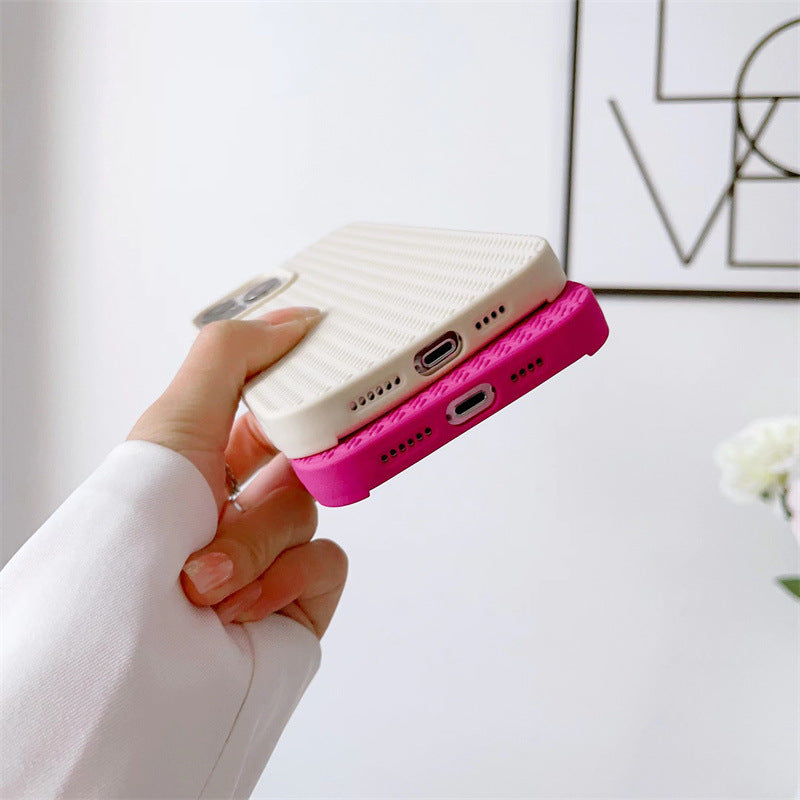 Candy Solid Color Weave Pattern Compatible with iPhone Case