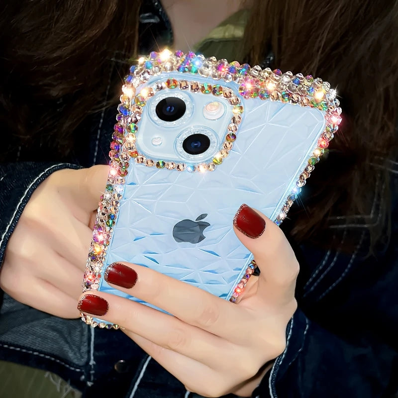 Luxury Glitter Bling Sparkling Diamond Crystal Transparent Compatible with iPhone Case