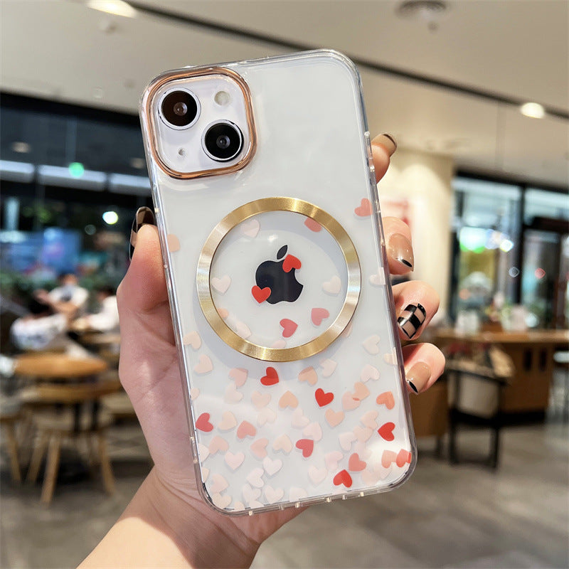 Cute Love Heart for Magsafe Magnetic Wireless Charging Compatible with iPhone Case