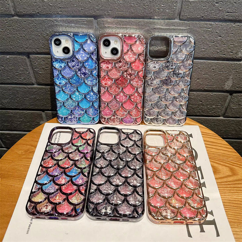 Luxury Glitter Mermaid Fish Scale Pattern Compatible with iPhone Case
