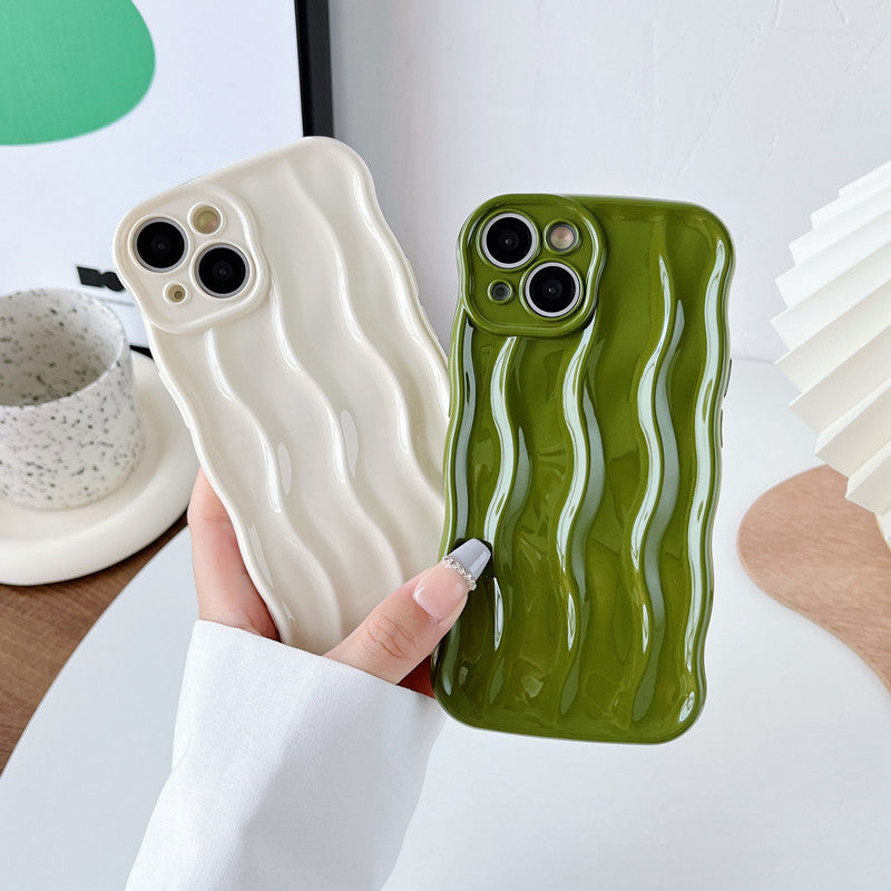 caseluu Curly Water Ripple Wave Frame Pattern Compatible with iPhone Case
