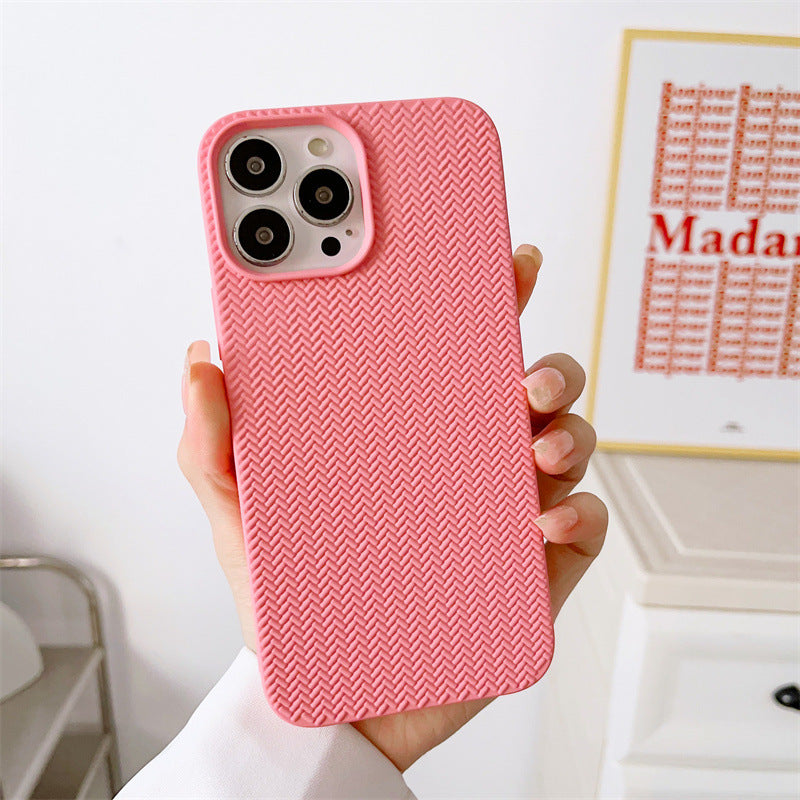 Candy Solid Color Weave Pattern Compatible with iPhone Case