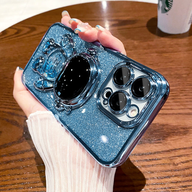 Astronaut Fold Stand Holder Glitter Plating Compatible with iPhone Case
