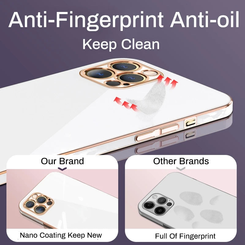 Luxury Square Plating Compatible with iPhone Case