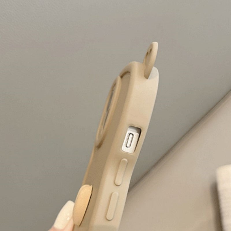 Love Heart Bear Ear Shockproof Soft Compatible with iPhone Case