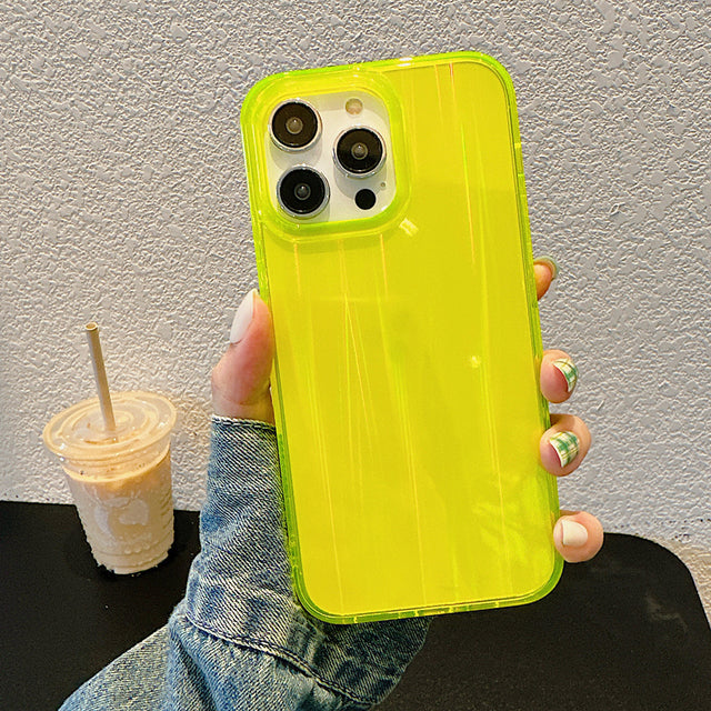 Fluorescent Color Laser Aurora Compatible with iPhone Case