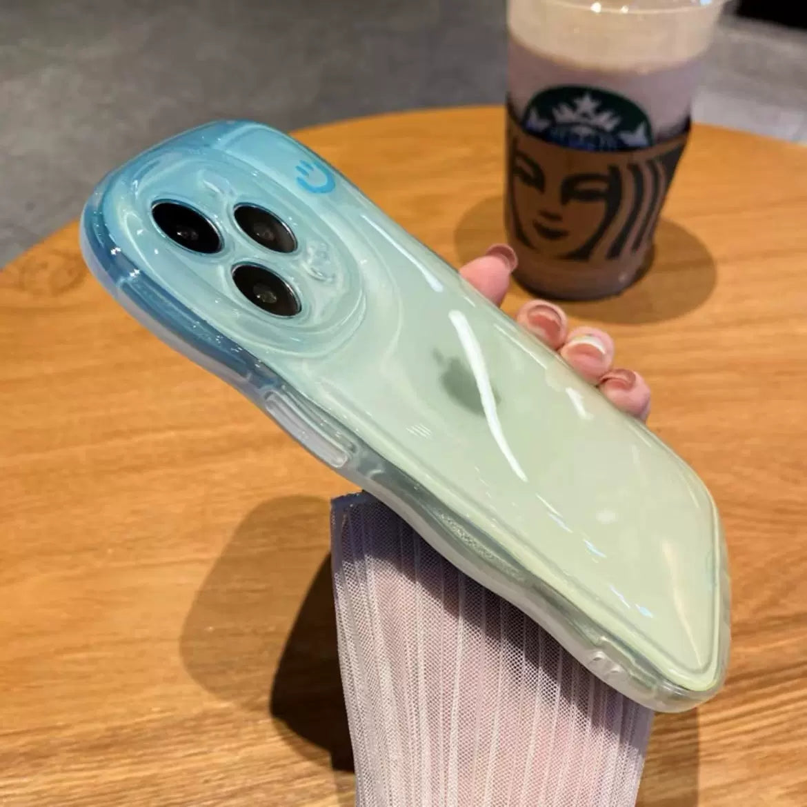 Smile Face Wave Frame Silicone Shockproof Compatible with iPhone Case