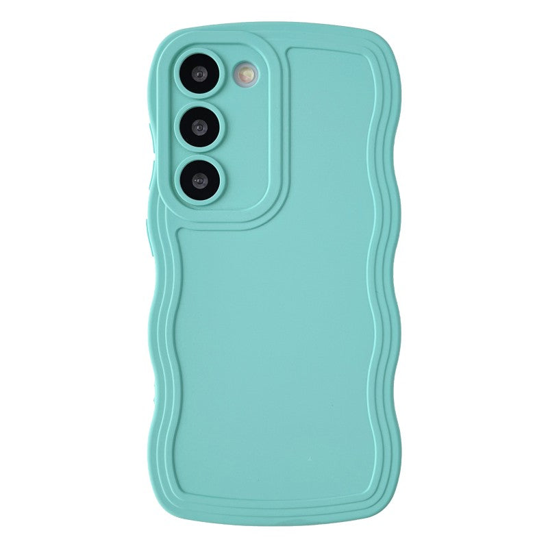 Solid Color Curly Wave Frame Soft Compatible with Samsung Case