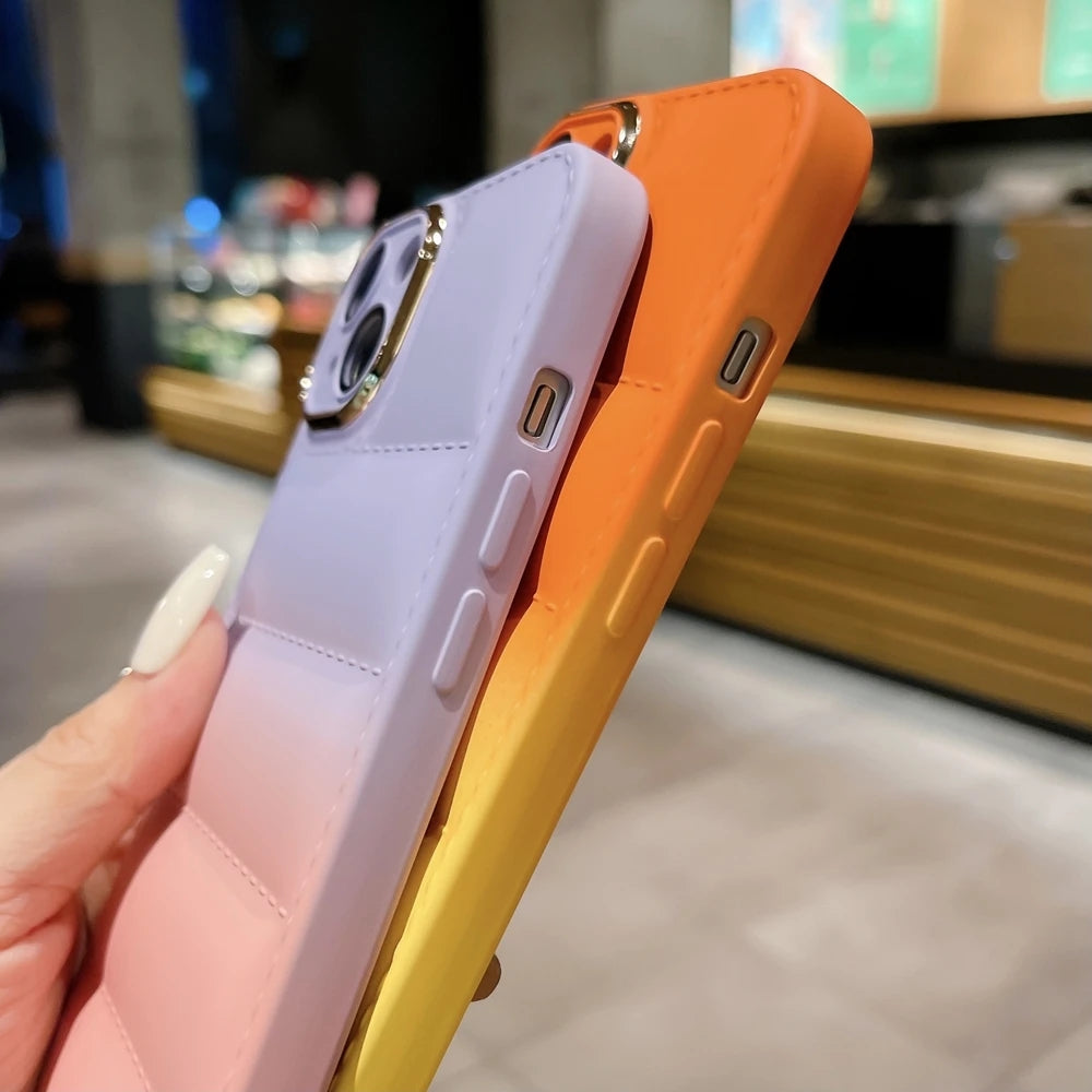 Gradient Color Down Jacket Compatible with iPhone Case