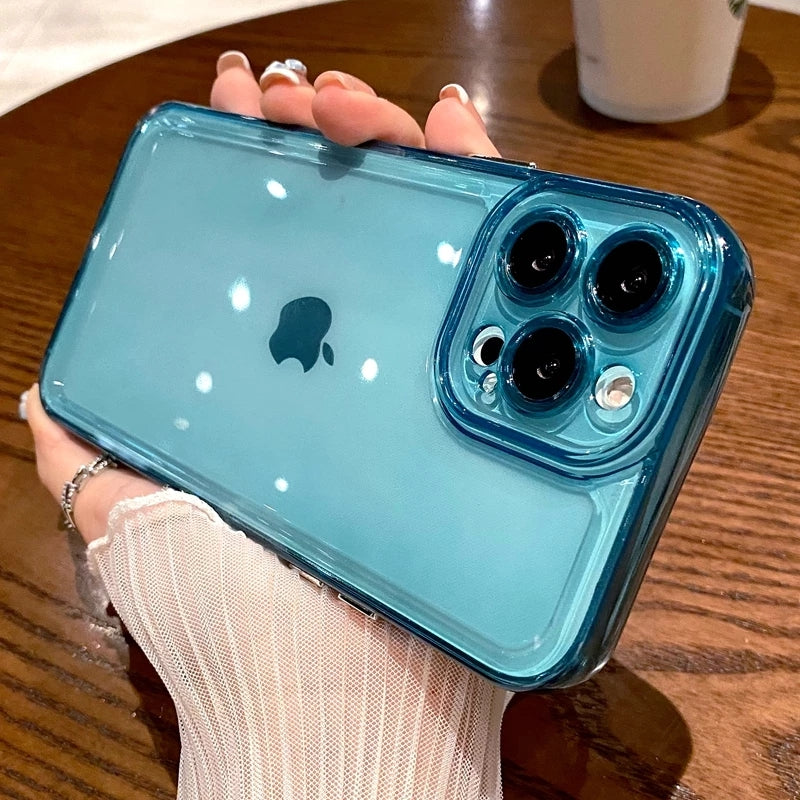 Candy Color Transparent Shockproof Compatible with iPhone Case