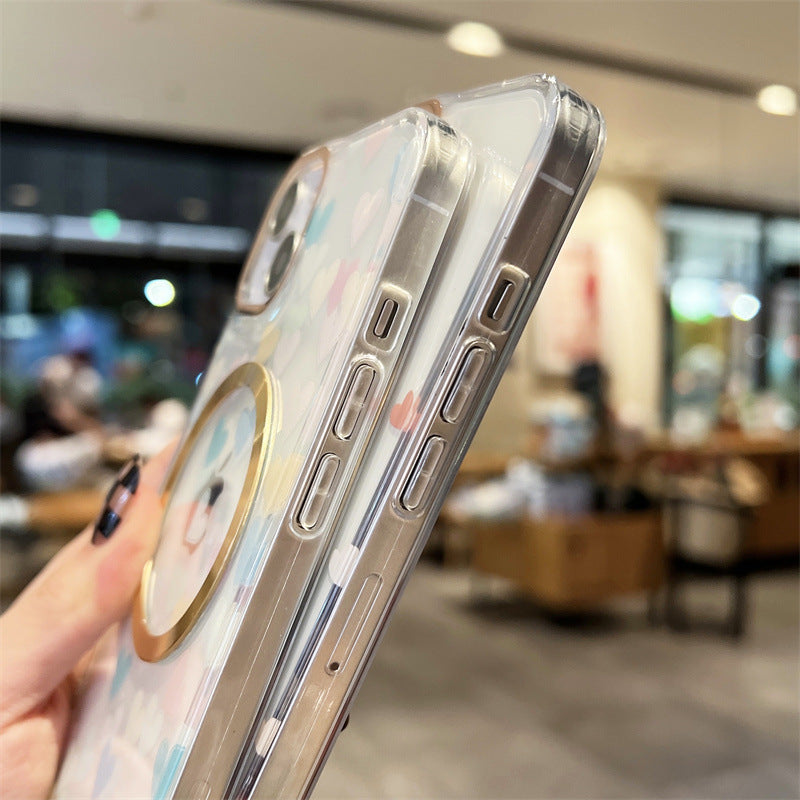 Cute Love Heart for Magsafe Magnetic Wireless Charging Compatible with iPhone Case