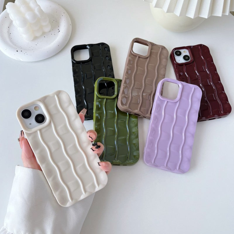 3D Curly Water Ripple Wave Pattern Compatible with iPhone Case