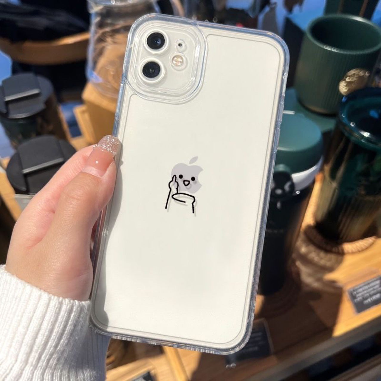 Creative Funny Design Transparent Compatible with iPhone Case