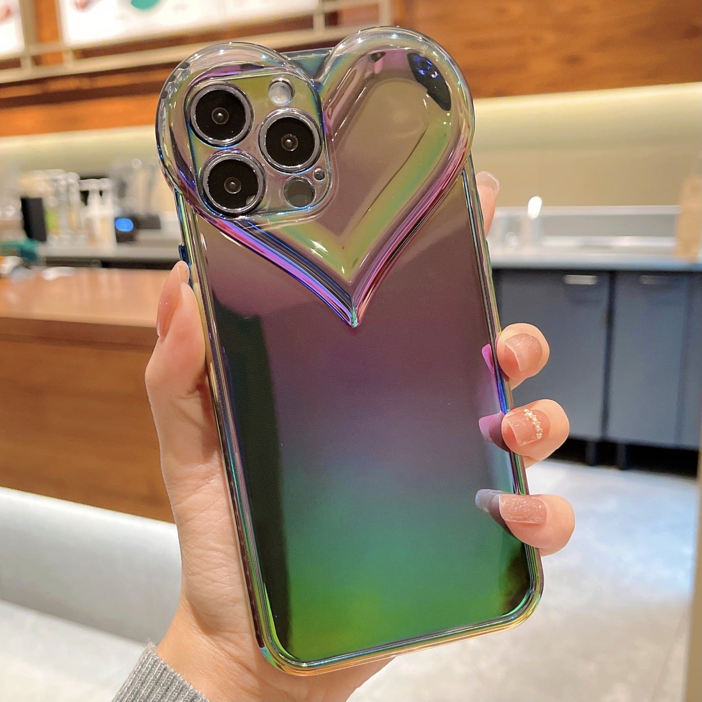 3D Love Heart Camera Laser Compatible with iPhone Case