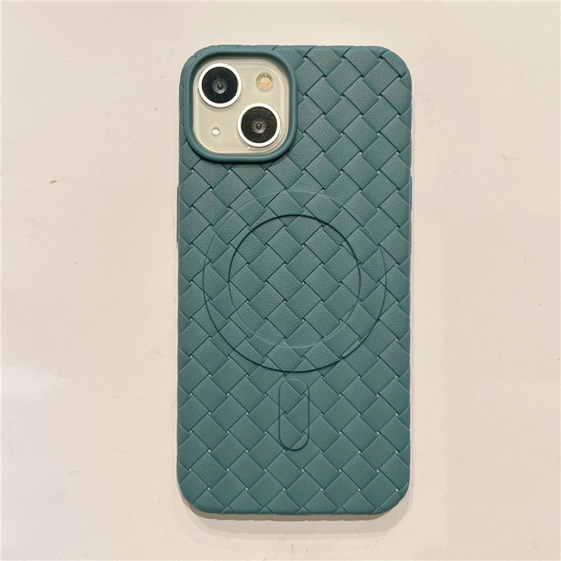 Weave Pattern Magnetic Case for iPhone Compatible with MagSafe Wireless Charging iPhone Case