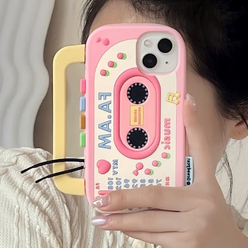 Cute 3D Audio Tape Pattern iPhone Case