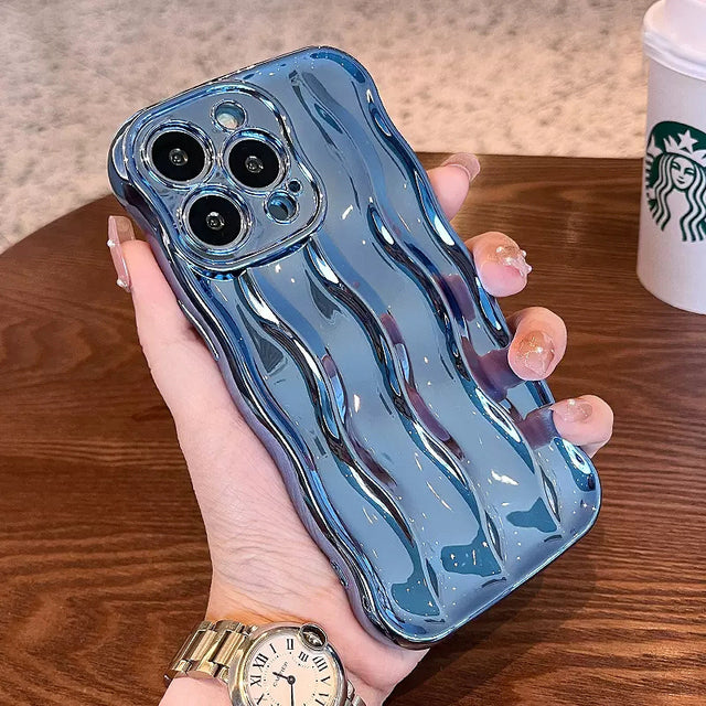 3D Curly Water Ripple Wave Pattern iPhone Case