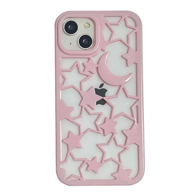 Luxury 3D Moon Star Hollow Summer Heat Dissipation iPhone Case