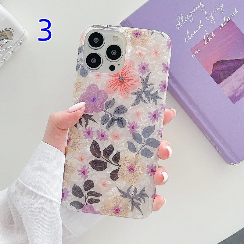 Cute Leopard Flower Shell iPhone Case