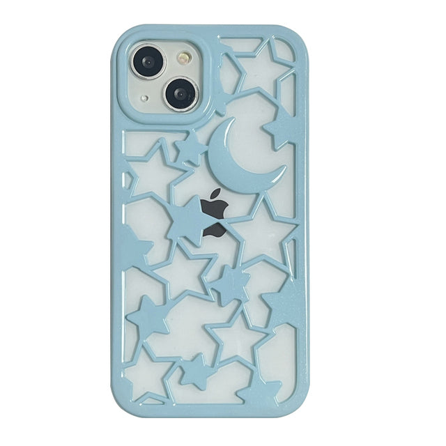 Luxury 3D Moon Star Hollow Summer Heat Dissipation iPhone Case