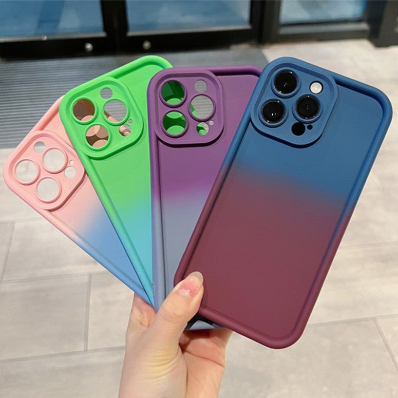 Luxury Gradient Colorful Soft Silicone Matte iPhone Case