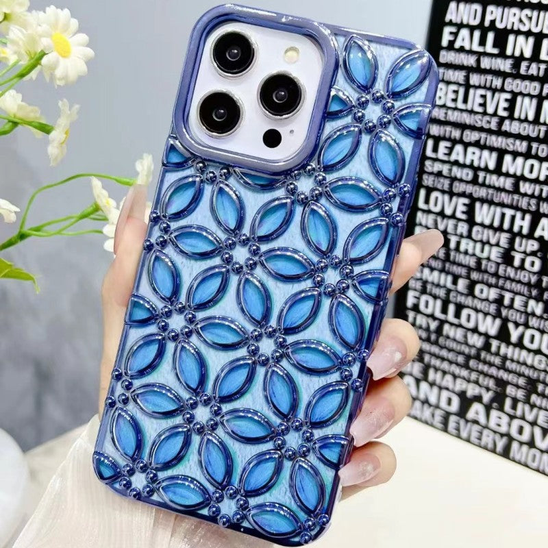 3D Chrome plating Electroplated Flower iPhone Case