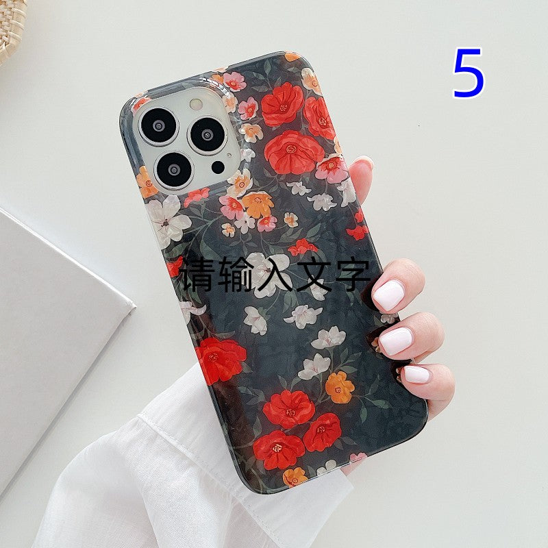 Cute Leopard Flower Shell iPhone Case