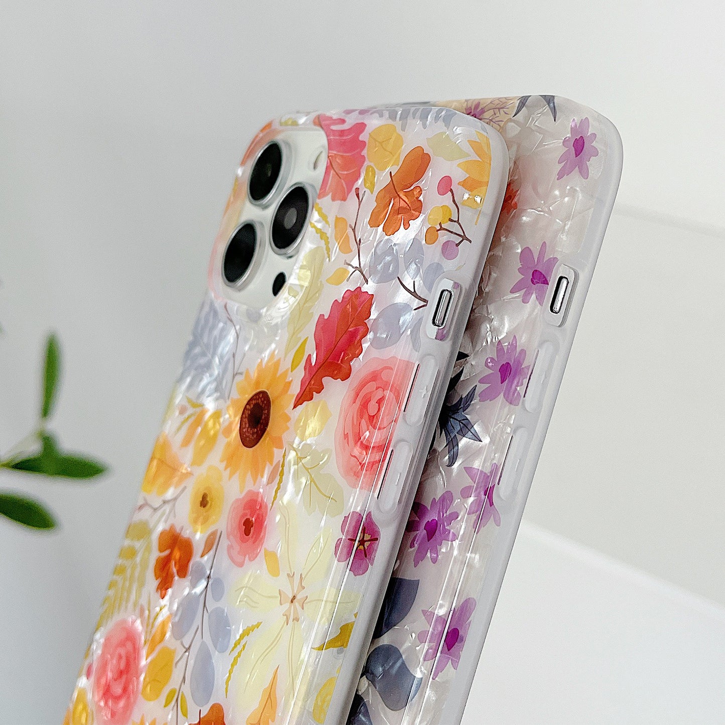 Cute Leopard Flower Shell iPhone Case