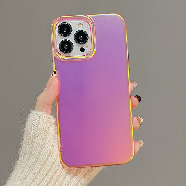 Luxury Laser Aurora Fluorescent Color Matte iPhone Case