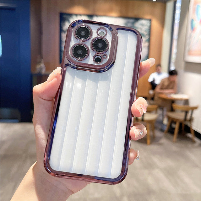 Transparent 3D Stripe Bar Column iPhone Case