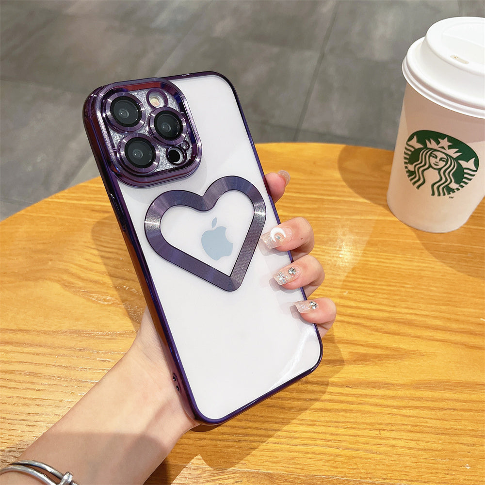 Luxury Plating Heart iPhone Case