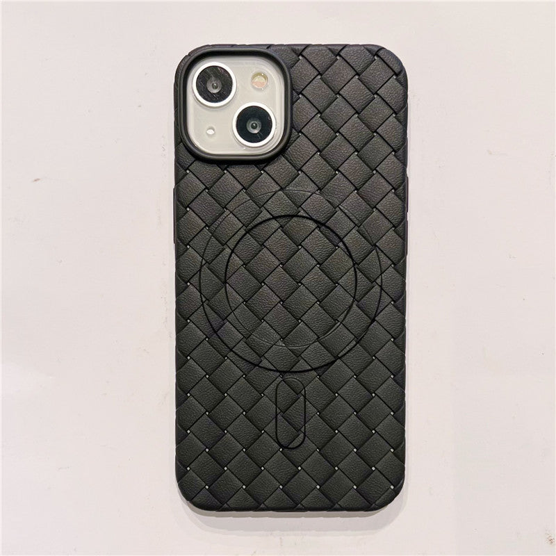 Weave Pattern Magnetic Case for iPhone Compatible with MagSafe Wireless Charging iPhone Case