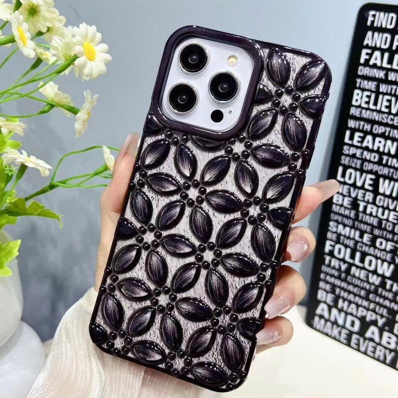 3D Chrome plating Electroplated Flower iPhone Case