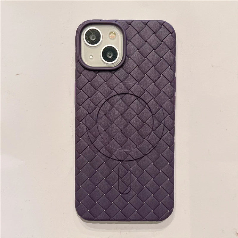 Weave Pattern Magnetic Case for iPhone Compatible with MagSafe Wireless Charging iPhone Case