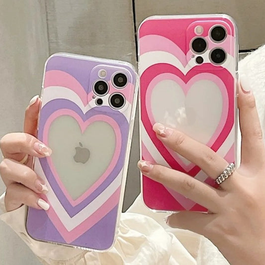 Colorful Love Heart Hollow Out iPhone Case