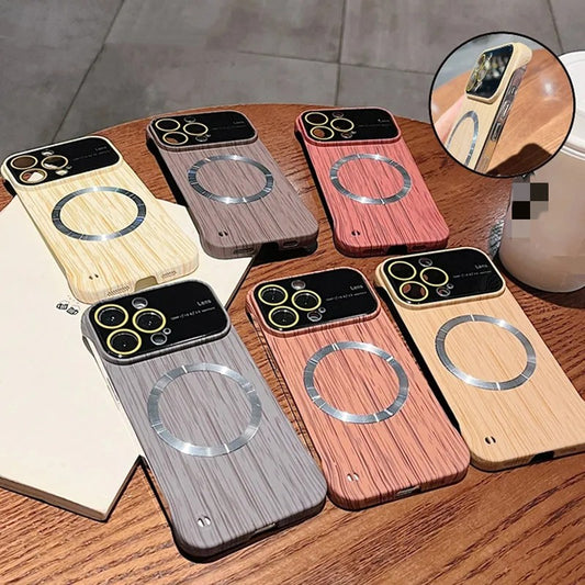 Vintage Wood Texture Frameless for Magsafe Magnetic Wireless Charging iPhone Case