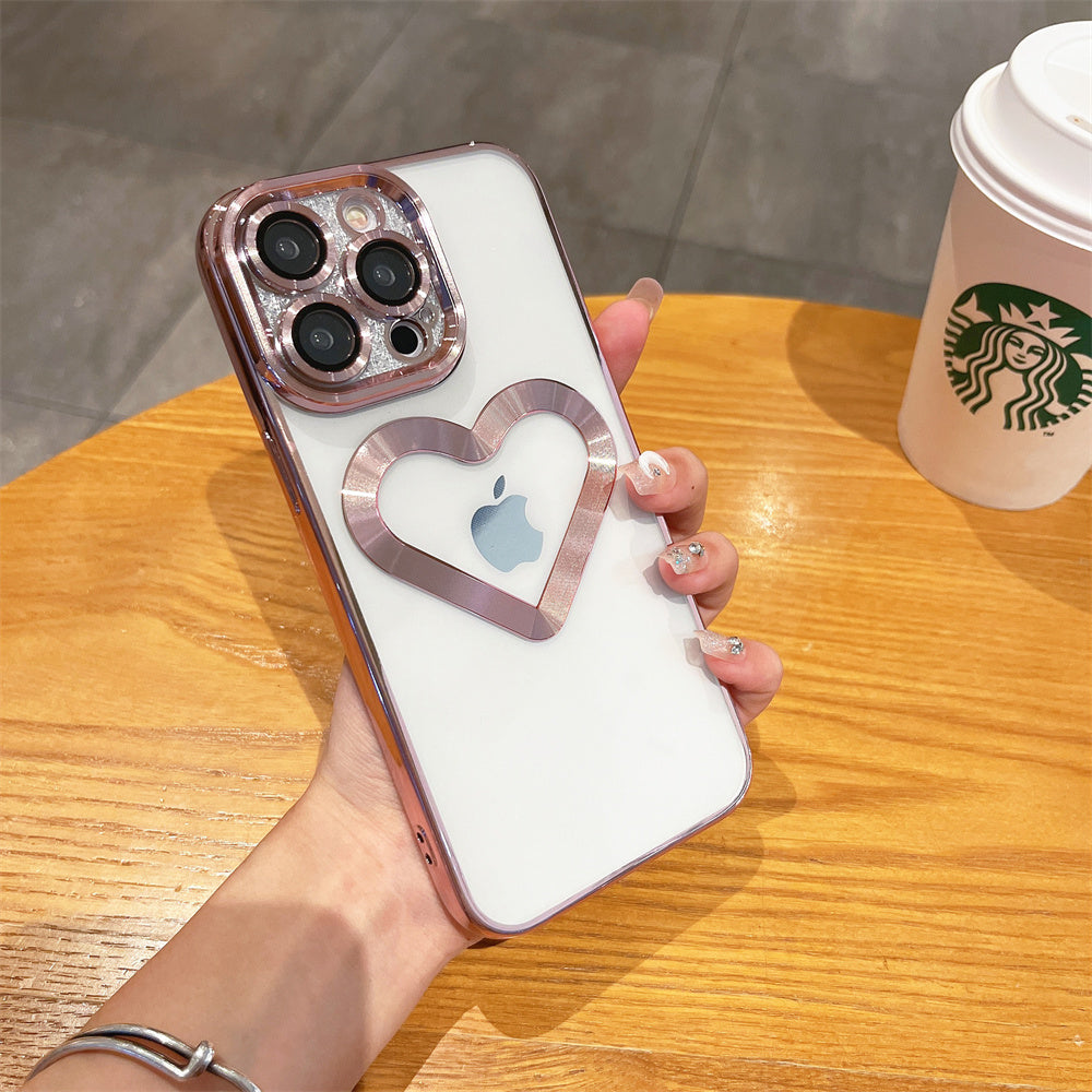 Luxury Plating Heart iPhone Case