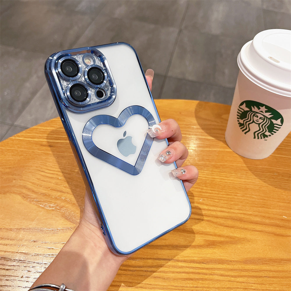 Luxury Plating Heart iPhone Case